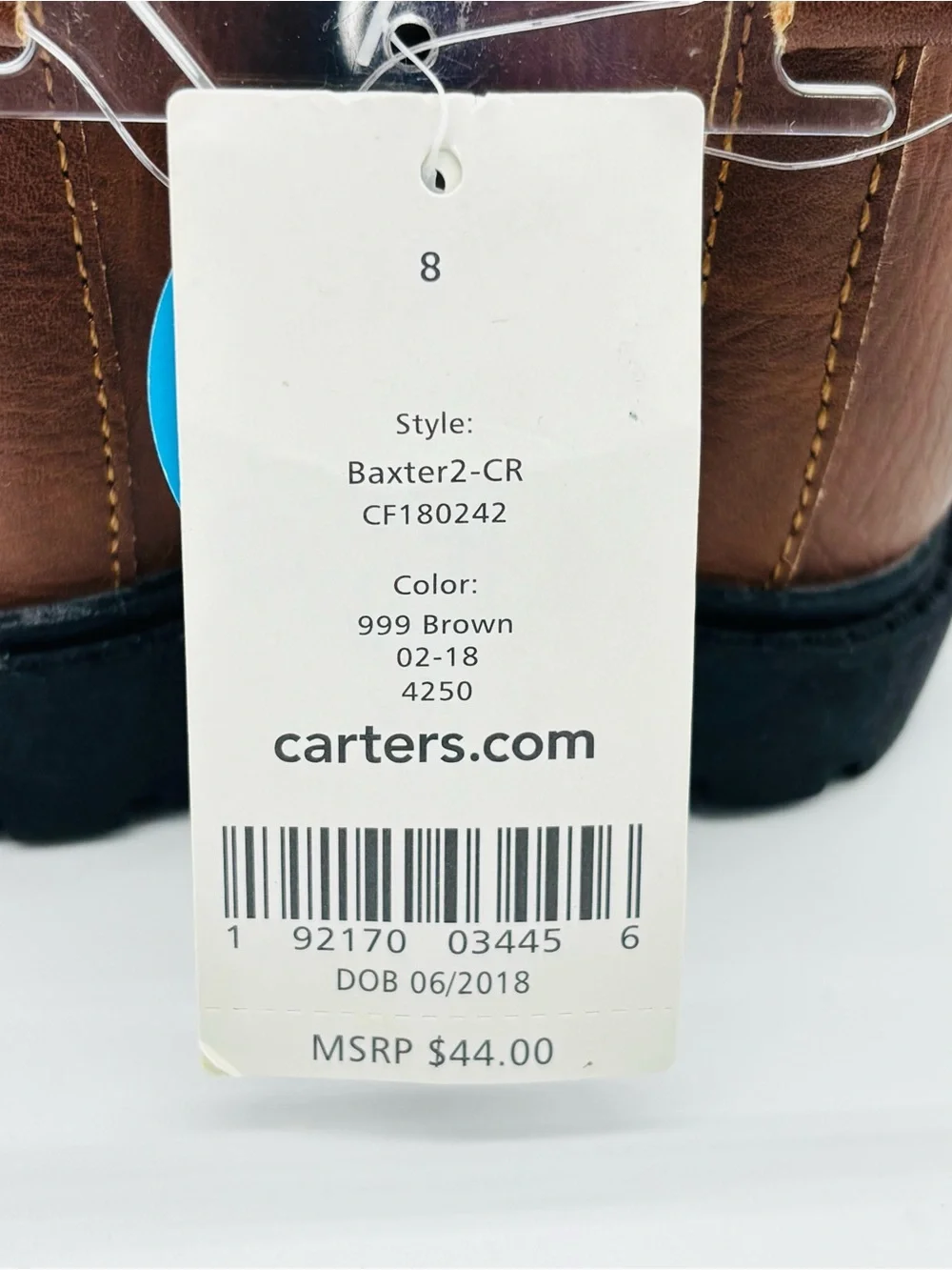 Carters Baxter2 CR Toddler Work Hiking Boots 8 Brown Rugged Utility Hook Loop